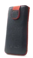 Case Protect Ancus for Apple iPhone SE 5 5S 5C Nokia 105 TA-1174 and Huawei Y360 Leather Black with Red Stitching