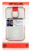 Case Protect Ancus for Samsung A3 A300F Lenovo S750 and Xperia Z3 Z5 Old Leather White with Red Stitch