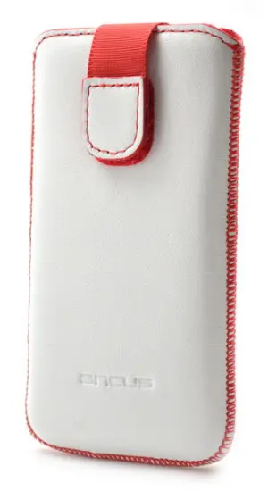 Case Protect Ancus for Nexus 5X / One A9 / Galaxy Grand Prime / iPhone 6/6S Old Leather White with Red Stitching