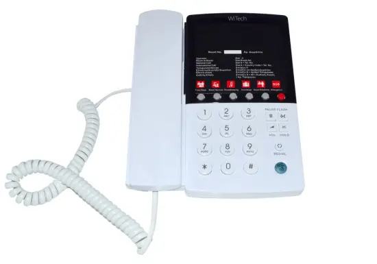 Hotel-Τype Telephone Device Witech WT-5006 White with Emergency Button and Open Conversation