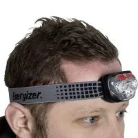 Energizer Vision HD+ Focus Headlight IPX4 3 LED 400 Lumens with Batteries 3 x AAA Grey