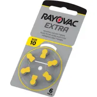 Hearing Aid Batteries Rayovac 10 Extra Advanced 1.45V Pcs. 6