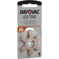 Hearing Aid Batteries Rayovac 312 Extra Advanced 1.45V Pcs. 6