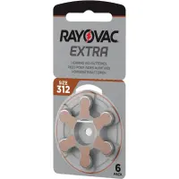 Hearing Aid Batteries Rayovac 312 Extra Advanced 1.45V Pcs. 6