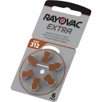 Hearing Aid Batteries Rayovac 312 Extra Advanced 1.45V Pcs. 6