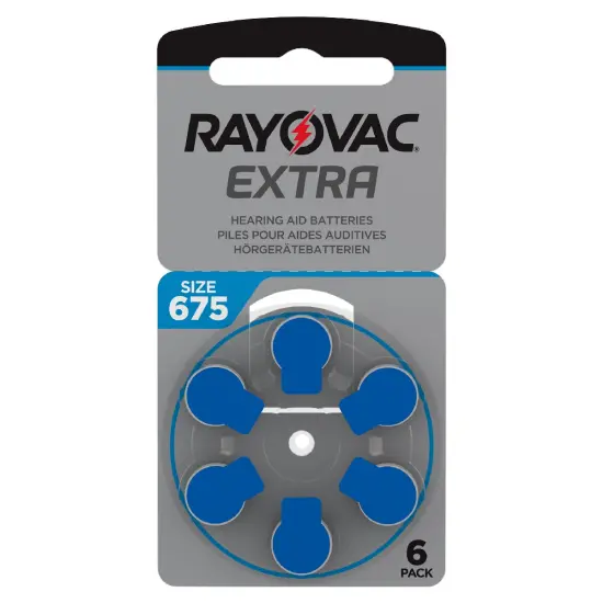 Hearing Aid Batteries Rayovac 675 Extra Advanced 1.45V Pcs. 6