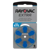 Hearing Aid Batteries Rayovac 675 Extra Advanced 1.45V Pcs. 6