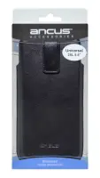 Case Protect Ancus Universal Medium up to 6.2" Leather Black with Card Slot