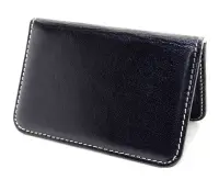 Credit Card Holder Leather Black 3 Slot