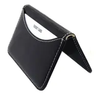 Credit Card Holder Leather Black 3 Slot