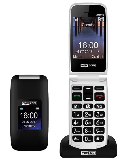 Maxcom MM824 2.4" with Camera, FM Radio (Works without Handsfre), and Emergency Button & Suitable for Hearing Aids Black