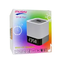 Wireless Portable Speaker Musky DY28 Plus 5W with Various Colors LED Display Alarm Clock Touch Sensor Built-in Microphone and USB Slot