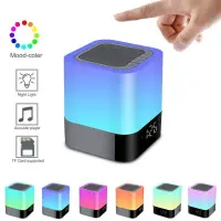 Wireless Portable Speaker Musky DY28 Plus 5W with Various Colors LED Display Alarm Clock Touch Sensor Built-in Microphone and USB Slot