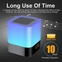 Wireless Portable Speaker Musky DY28 Plus 5W with Various Colors LED Display Alarm Clock Touch Sensor Built-in Microphone and USB Slot