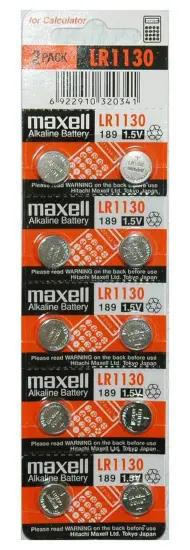 Buttoncell Maxell LR1130 AG10 LR54 389 Pcs. 10 with Perferated Packaging