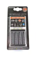 Battery Charger Panasonic Eneloop Pro BQ-CC55E Smart & Quick for AA/AAA + 4 Batteries size AA BK-3HCDE/2BE 2500 mAh Ni-MH 1.2V