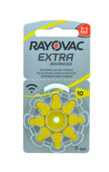 Hearing Aid Batteries Rayovac 10 Extra Advanced 1.45V Pcs. 8