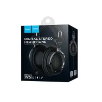 Headphone Stereo Hoco W5 Manno 3.5mm Black with Microphone and Operations Control Button