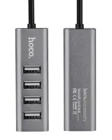 USB 2.0 Hoco HB1 4 Port Tarnish Gray