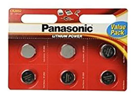 Buttoncell Panasonic CR2032 3V Pcs. 6 with Perforated Packaging