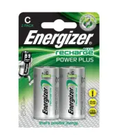 Rechargeable Battery Energizer ACCU Recharge Power Plus HR14 2500 mAh size C 1.2V Pcs 2