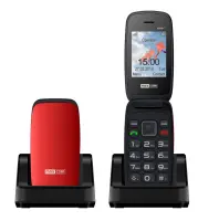 Maxcom MM817 (Dual Sim) 2,4" with Large Buttons, Charger Base Unit, Radio (Works without Handsfre), Red