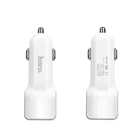 Car Charger Hoco Z23 Grand Style Dual USB Fast Charging 5V/2.4A 12W and Input 12/24V White