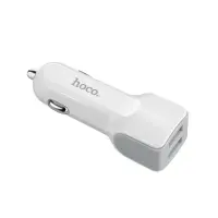 Car Charger Hoco Z23 Grand Style Dual USB Fast Charging 5V/2.4A 12W and Input 12/24V White