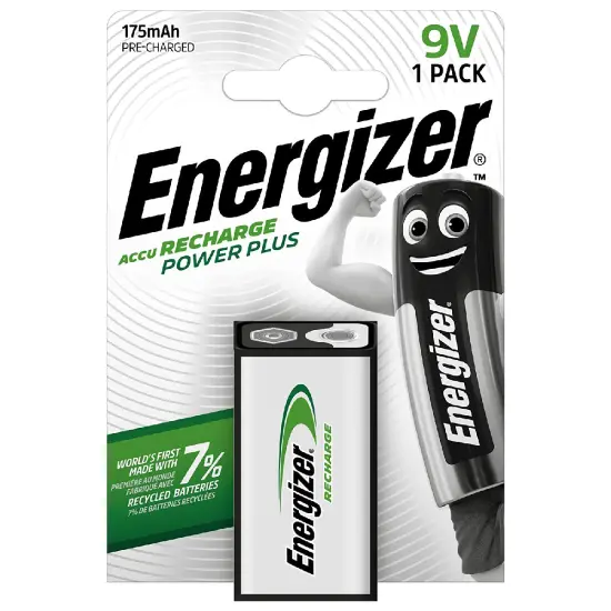 Rechargable Battery Energizer ACCU Recharge Power Plus HR22 175mAh size 9V