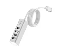 USB 2.0 Hoco HB1 4 Port Silver