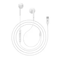 Hands Free Hoco L10 Earphones Stereo USB-C Compatible USB-C Devices Xiaomi Huawei Oppo Google Pixel White 1.2m