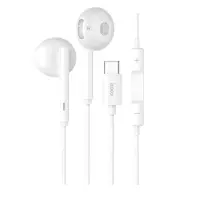 Hands Free Hoco L10 Earphones Stereo USB-C Compatible USB-C Devices Xiaomi Huawei Oppo Google Pixel White 1.2m