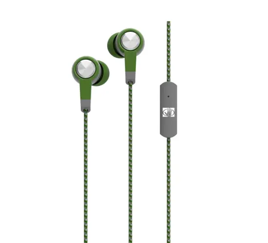 Hands Free Body Glove Blast Earphones Stereo 3.5mm Green with Micrphone and Cord Cable