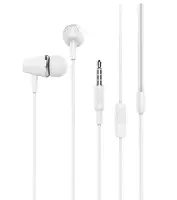 Hands Free Hoco M34 Earphones Stereo 3.5mm White with Micrphone and Operation Control Button