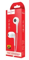 Hands Free Hoco M40 Prosody Earphones Stereo 3.5mm White with Micrphone and Operation Control Button