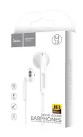 Hands Free Hoco M39 Rhyme Sound Earphones Stereo 3.5mm White with Micrphone and Operation Control Button