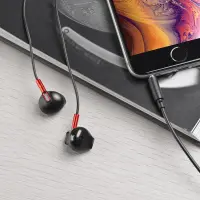 Hands Free Hoco M57 Sky Sound Earphones Stereo 3.5 mm Black with Micrphone and Operation Control Button