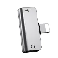 Adapter Hoco LS24 2-in-1 Lightning to Dual Lightning 2.0A Silver