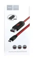 Data Cable Hoco U29 LED Display USB to Micro-USB 2.0A Fast Charging Red 1m