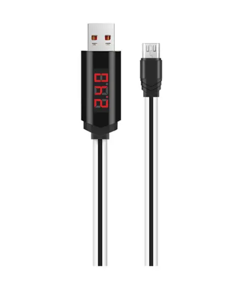 Data Cable Hoco U29 LED Display USB to Micro-USB 2.0A Fast Charging White 1m