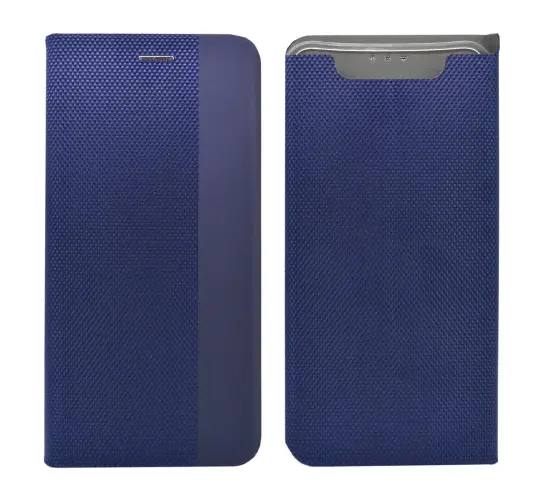 Book Case Ancus Magnetic Canvas for Samsung SM-A805F Galaxy A80 TPU Black-Blue