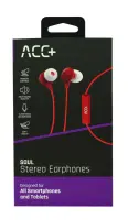 Hands Free Maxcom Soul Stereo Earphones 3.5mm Red with Micrphone and Answer/Mute Button