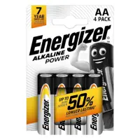 Battery Alkaline Energizer Alkaline Power LR6 size AA 1.5V Pcs. 4