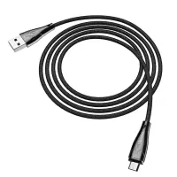 Data Cable Hoco U75 Magnetic USB to Micro-USB 3.0A with Magnetic Detachable Plug and LED Light Black 1.2m