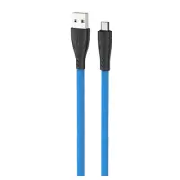 Data Cable Hoco X42 USB 2.4A Fast Charging to Micro-USB with Liquid Silicone Blue 1m