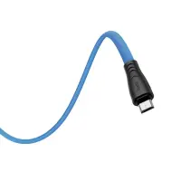 Data Cable Hoco X42 USB 2.4A Fast Charging to Micro-USB with Liquid Silicone Blue 1m