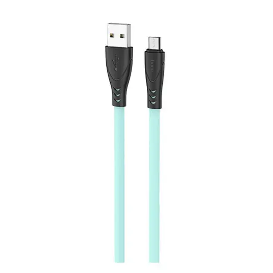 Data Cable Hoco X42 USB 2.4A Fast Charging to Micro-USB with Liquid Silicone Green 1m