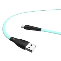 Data Cable Hoco X42 USB 2.4A Fast Charging to Micro-USB with Liquid Silicone Green 1m