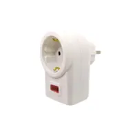 Adaptor Schuko into Schuko Power Socket RMD1-01/01 with Surge Protection White