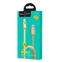 Data Cable Hoco UPL 12 Plus USB 2.4A to Micro-USB with PVC Jelly and Bright Indicator 1.2m Gold